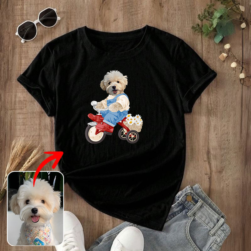 カスタムフワモコ部  プレミアムTシャツ  ピクニック   1頭デザイン 1013-1-3