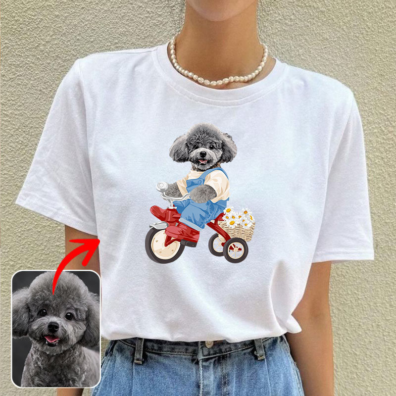 カスタムフワモコ部  プレミアムTシャツ  ピクニック   1頭デザイン 1013-1-3