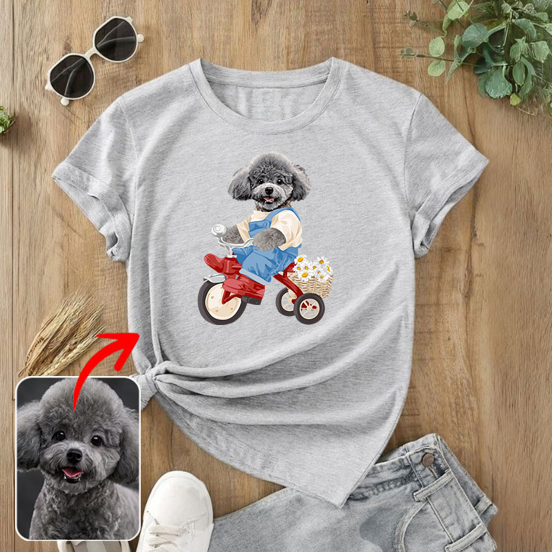 カスタムフワモコ部  プレミアムTシャツ  ピクニック   1頭デザイン 1013-1-3