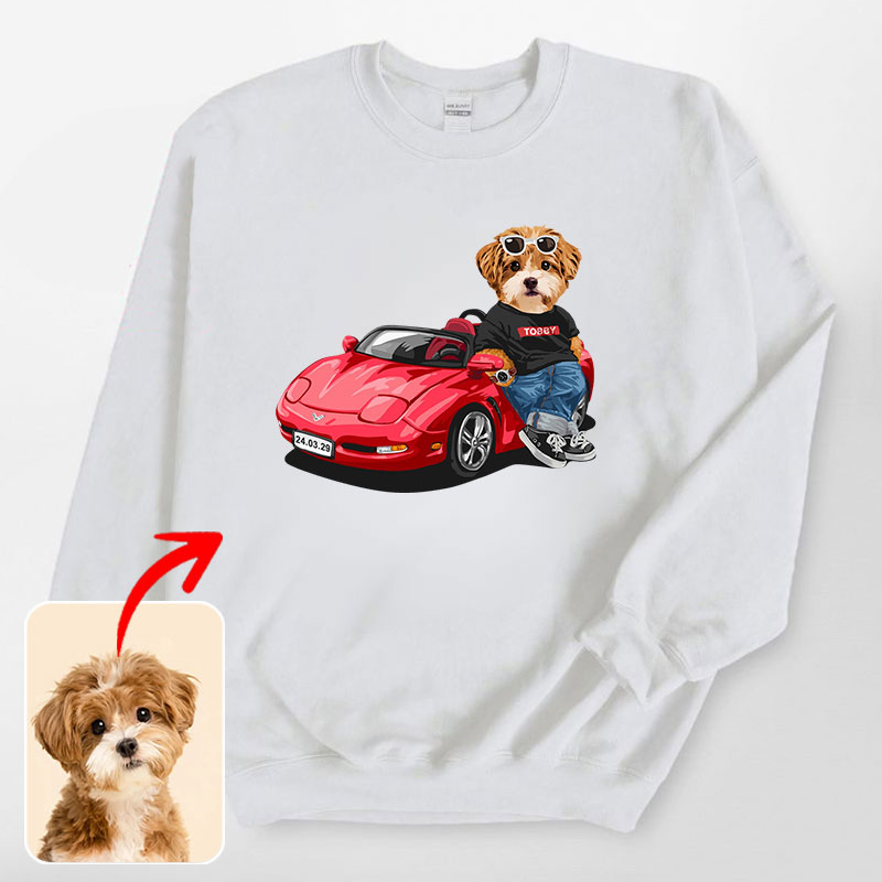 カスタムフワモコ部 　トレーナー スポーツカー  1頭デザイン1013-3-8