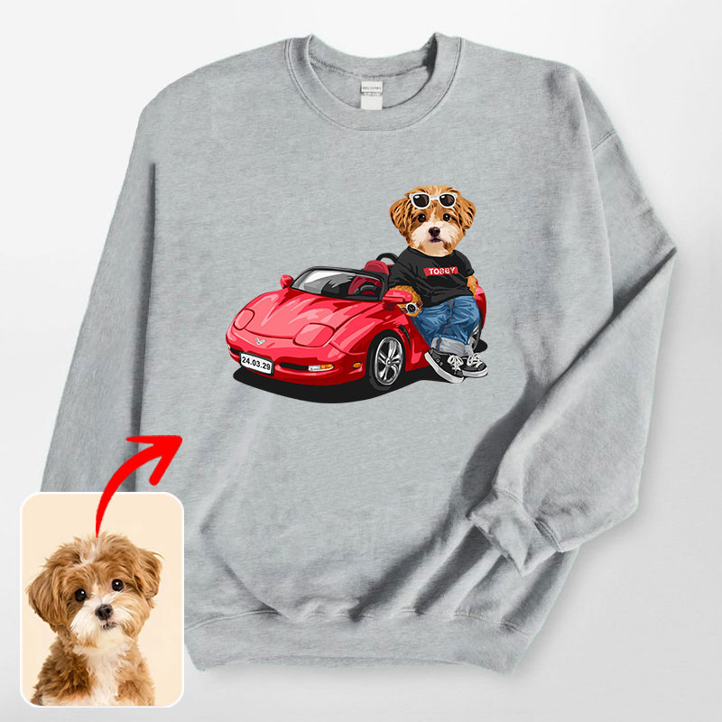 カスタムフワモコ部 　トレーナー スポーツカー  1頭デザイン1013-3-8