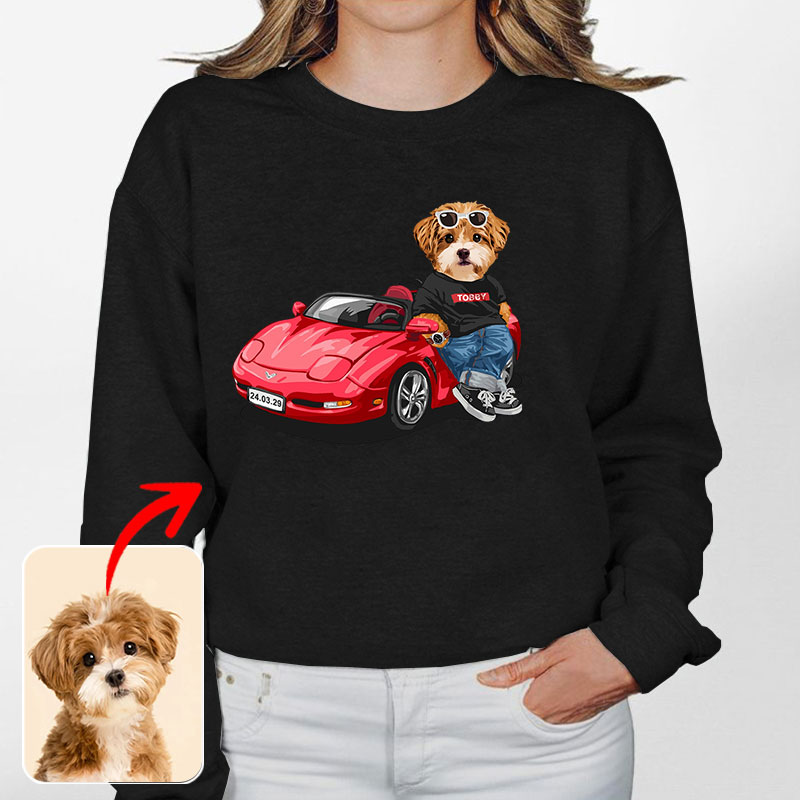 カスタムフワモコ部 　トレーナー スポーツカー  1頭デザイン1013-3-8