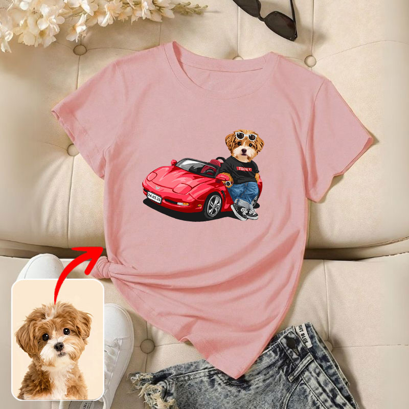 カスタムフワモコ部  プレミアムTシャツ   スポーツカー    1頭デザイン 1013-1-8