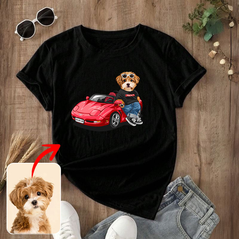 カスタムフワモコ部  プレミアムTシャツ   スポーツカー    1頭デザイン 1013-1-8