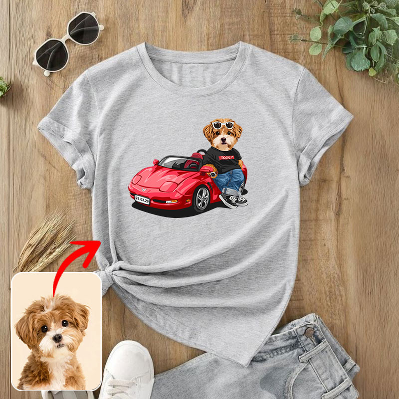 カスタムフワモコ部  プレミアムTシャツ   スポーツカー    1頭デザイン 1013-1-8