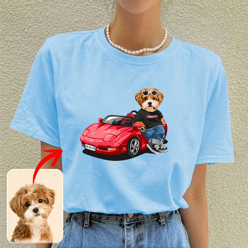 カスタムフワモコ部  プレミアムTシャツ   スポーツカー    1頭デザイン 1013-1-8