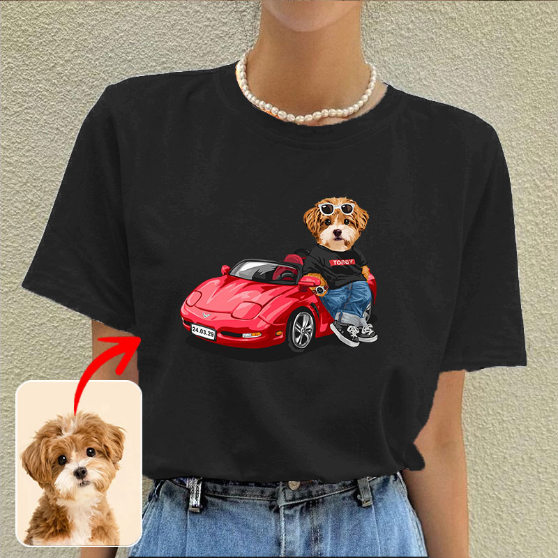 カスタムフワモコ部  プレミアムTシャツ   スポーツカー    1頭デザイン 1013-1-8