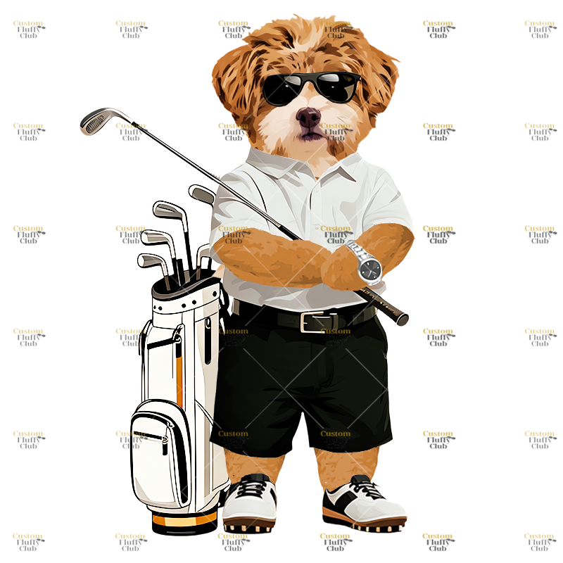 カスタムフワモコ部 　パーカー   ゴルフ  1頭デザイン1013-2-3