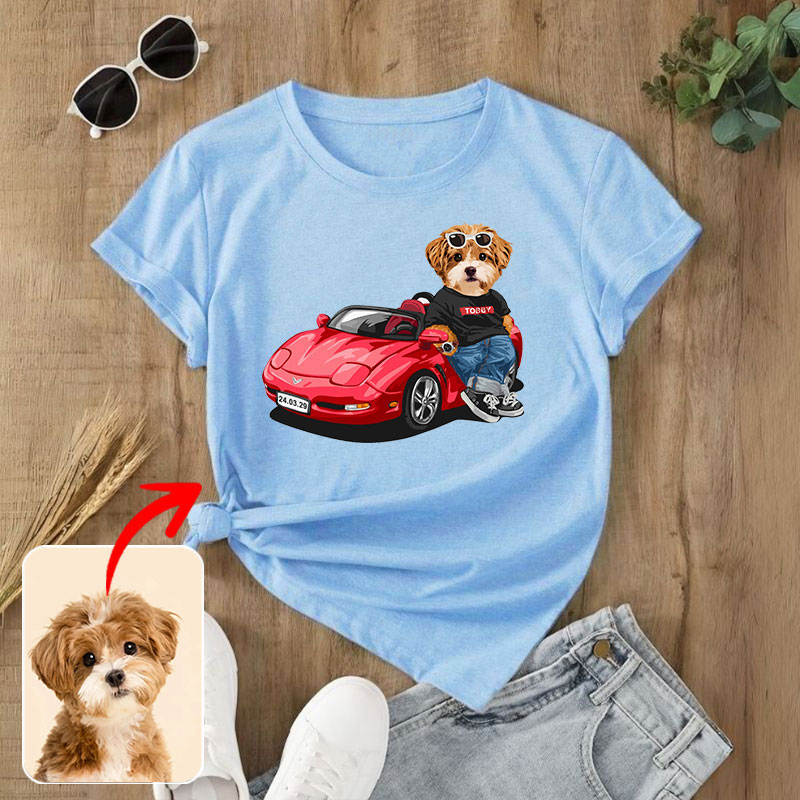 カスタムフワモコ部  プレミアムTシャツ   スポーツカー    1頭デザイン 1013-1-8