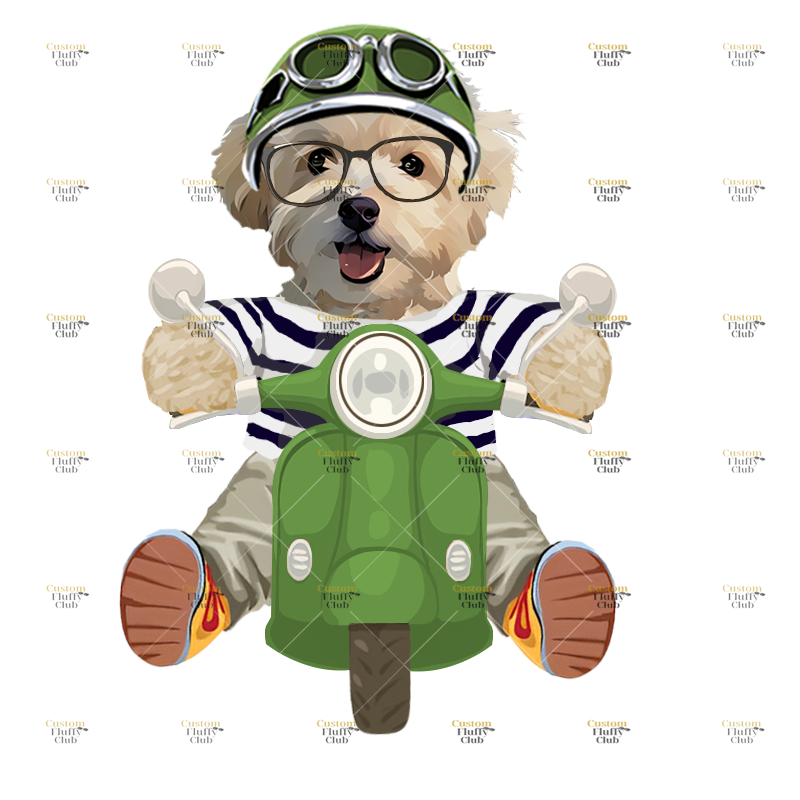 カスタムフワモコ部 　パーカー スクーター1頭デザイン0925-3-1