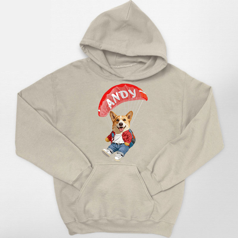 カスタムフワモコ部 　パーカー  スカイダイビング  2頭デザイン 26115-2