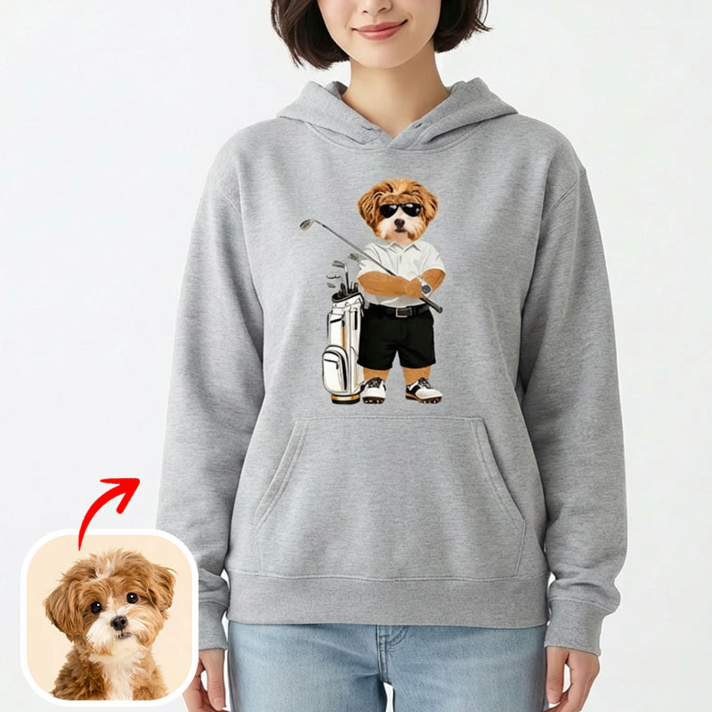 カスタムフワモコ部 　パーカー   ゴルフ  1頭デザイン1013-2-3