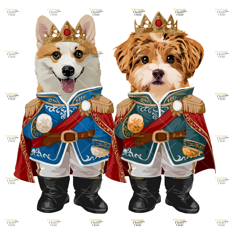 カスタムフワモコ部 　トレーナー Prince  2頭デザイン25114-10