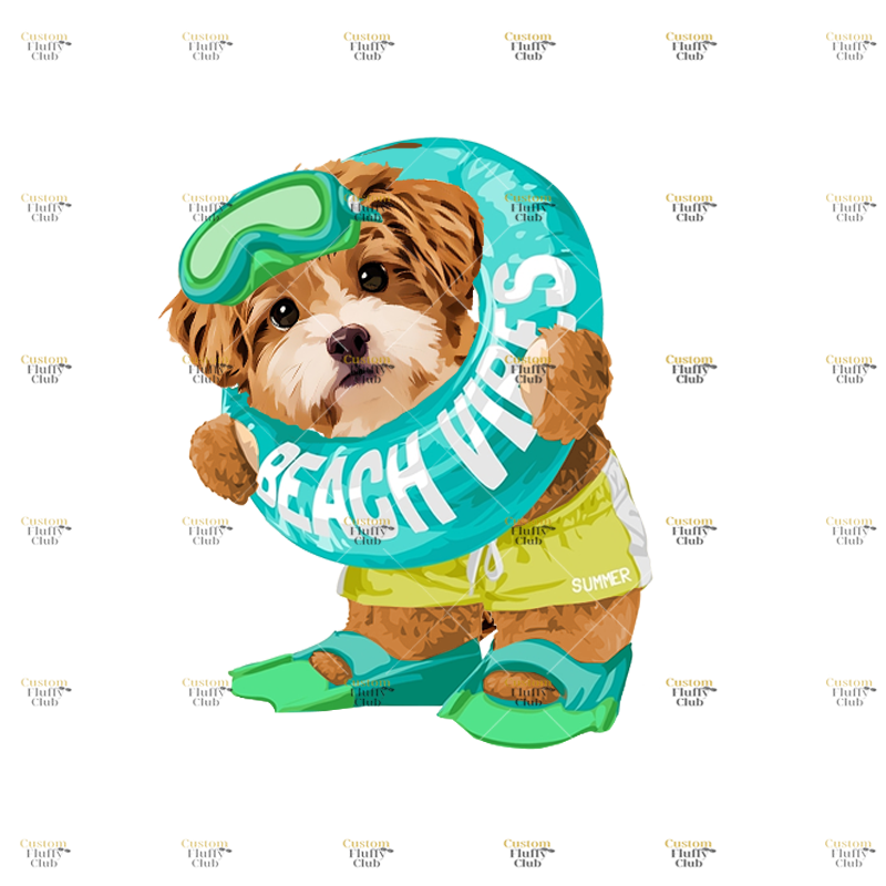 カスタムフワモコ部 　パーカー ダイビング 1頭デザイン 25114-15