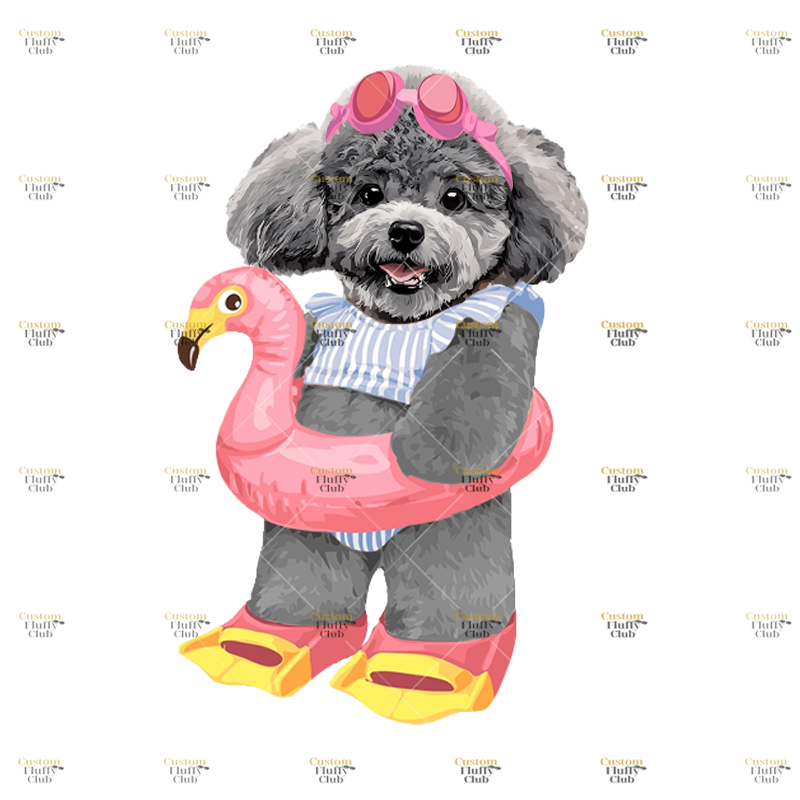 カスタムフワモコ部 　パーカー ダイビング 1頭デザイン 25114-15