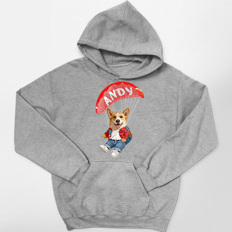 カスタムフワモコ部 　パーカー  スカイダイビング  2頭デザイン 26115-2