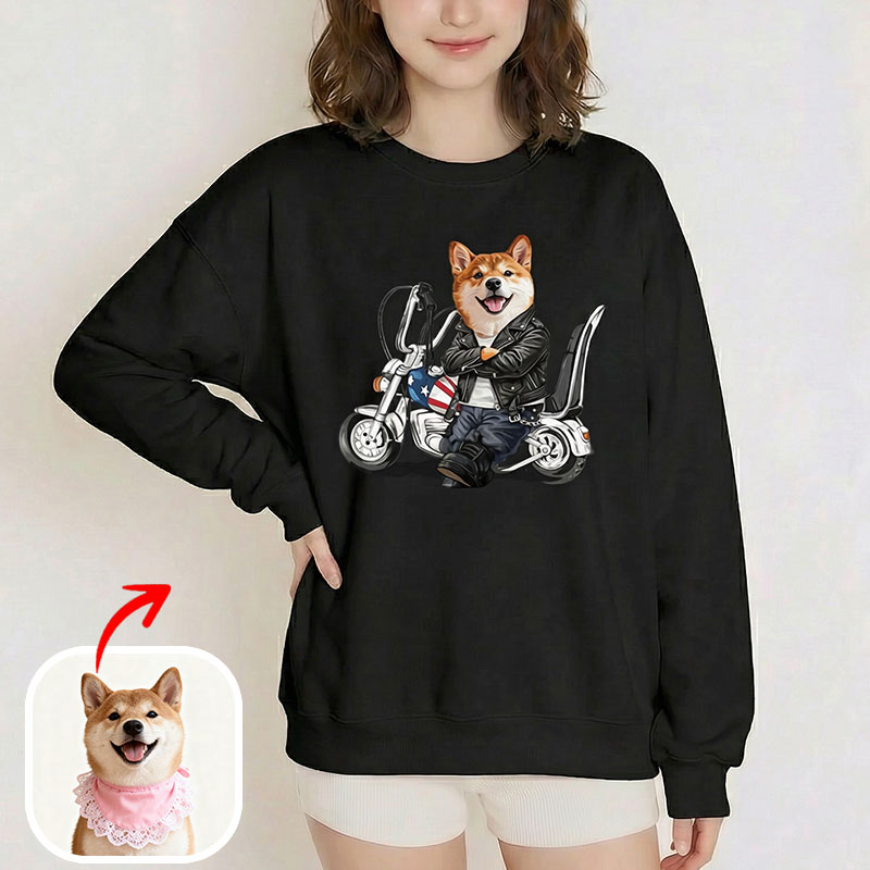 カスタムフワモコ部 　トレーナー  ハーレー  1頭デザイン26121-8