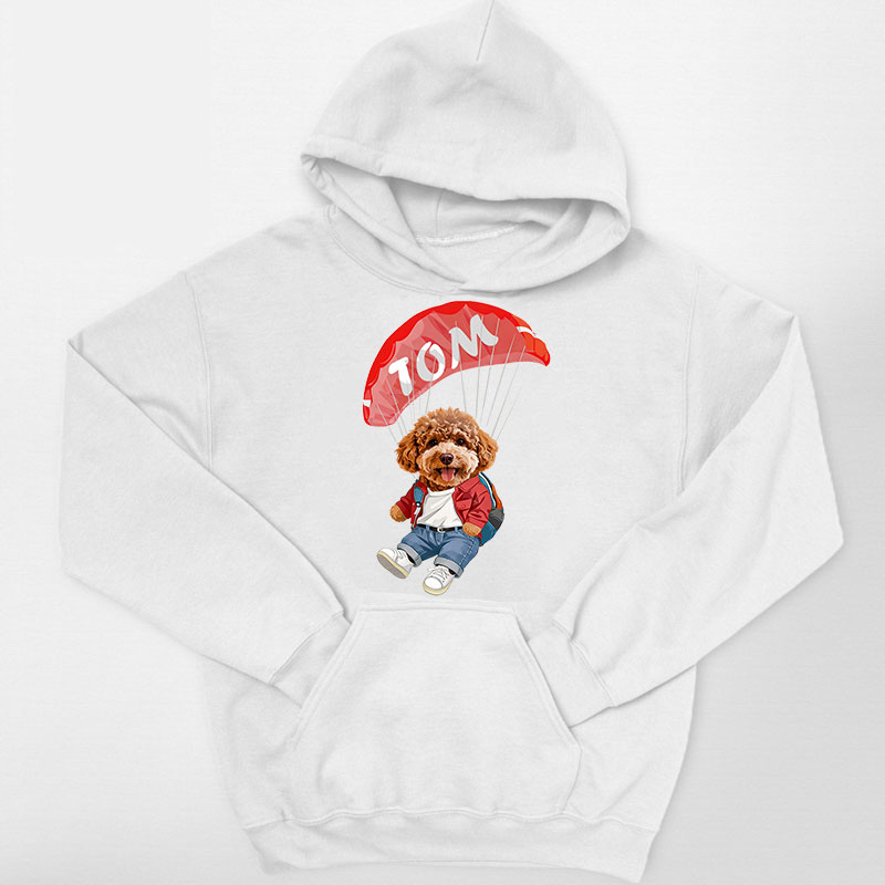 カスタムフワモコ部 　パーカー  スカイダイビング  2頭デザイン 26115-2