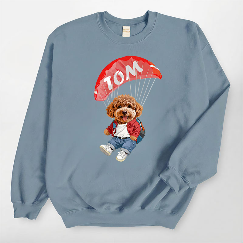 カスタムフワモコ部 　トレーナー  スカイダイビング  1頭デザイン26115-1