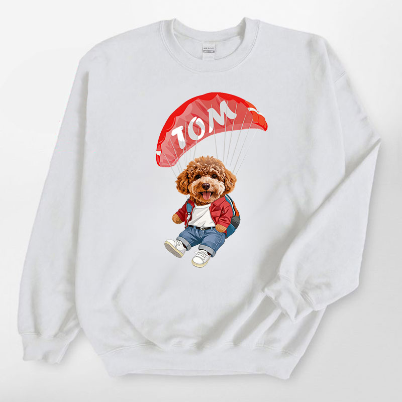 カスタムフワモコ部 　トレーナー  スカイダイビング  1頭デザイン26115-1