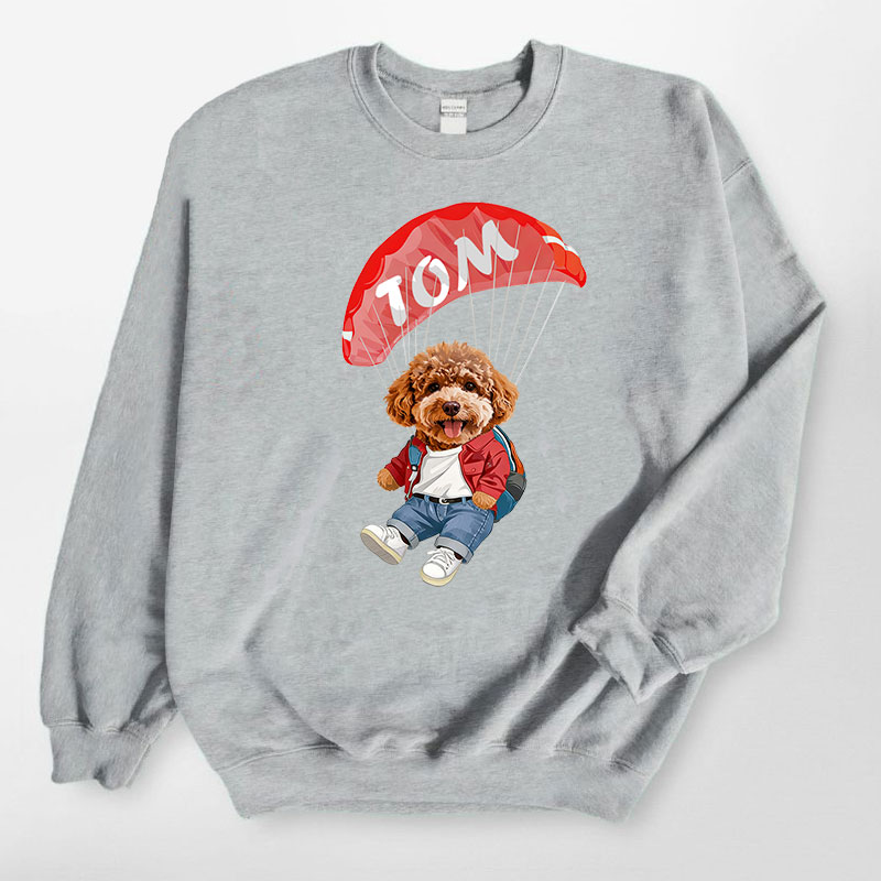 カスタムフワモコ部 　トレーナー  スカイダイビング  1頭デザイン26115-1