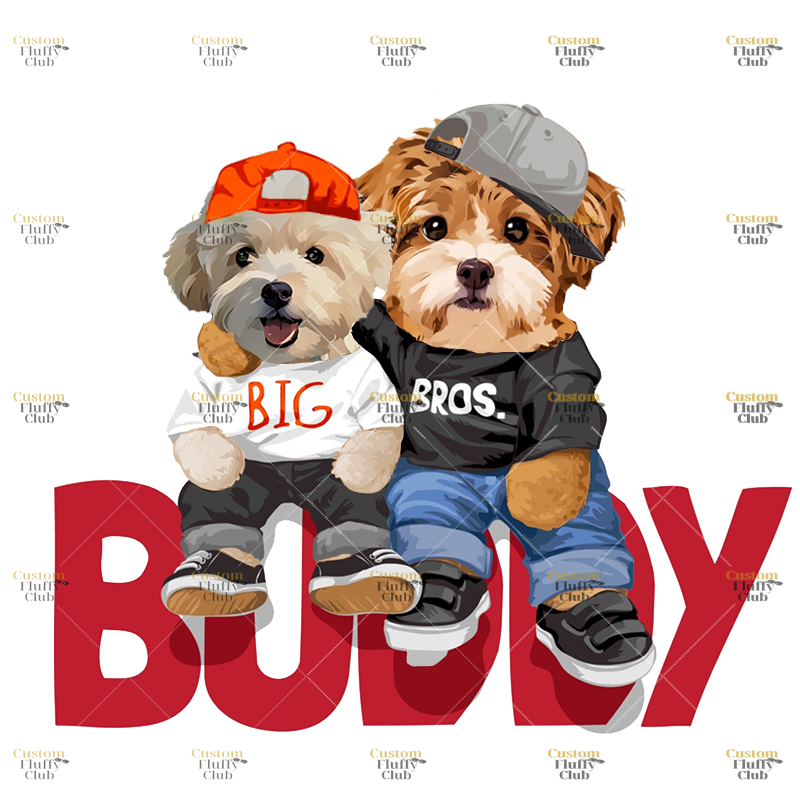 カスタムフワモコ部 　トレーナー  BUDDY 2頭デザイン210-2-1