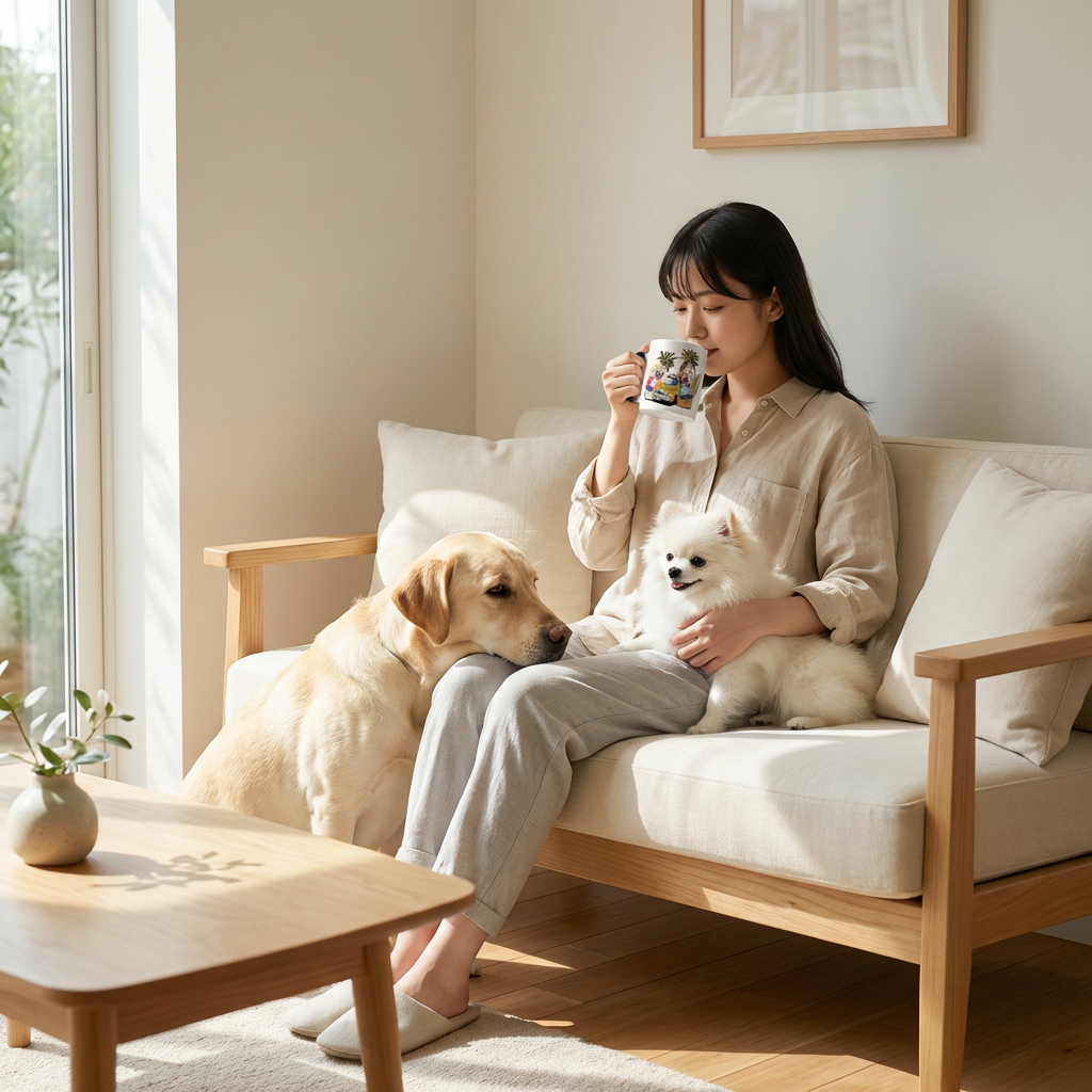 カスタムフワモコ部 　色が変わるマグカップ   【2頭デザイン】260205-2