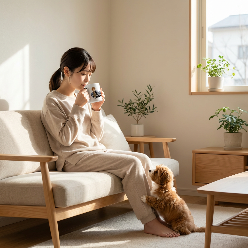 カスタムフワモコ部 　色が変わるマグカップ   【1頭デザイン】260205-9