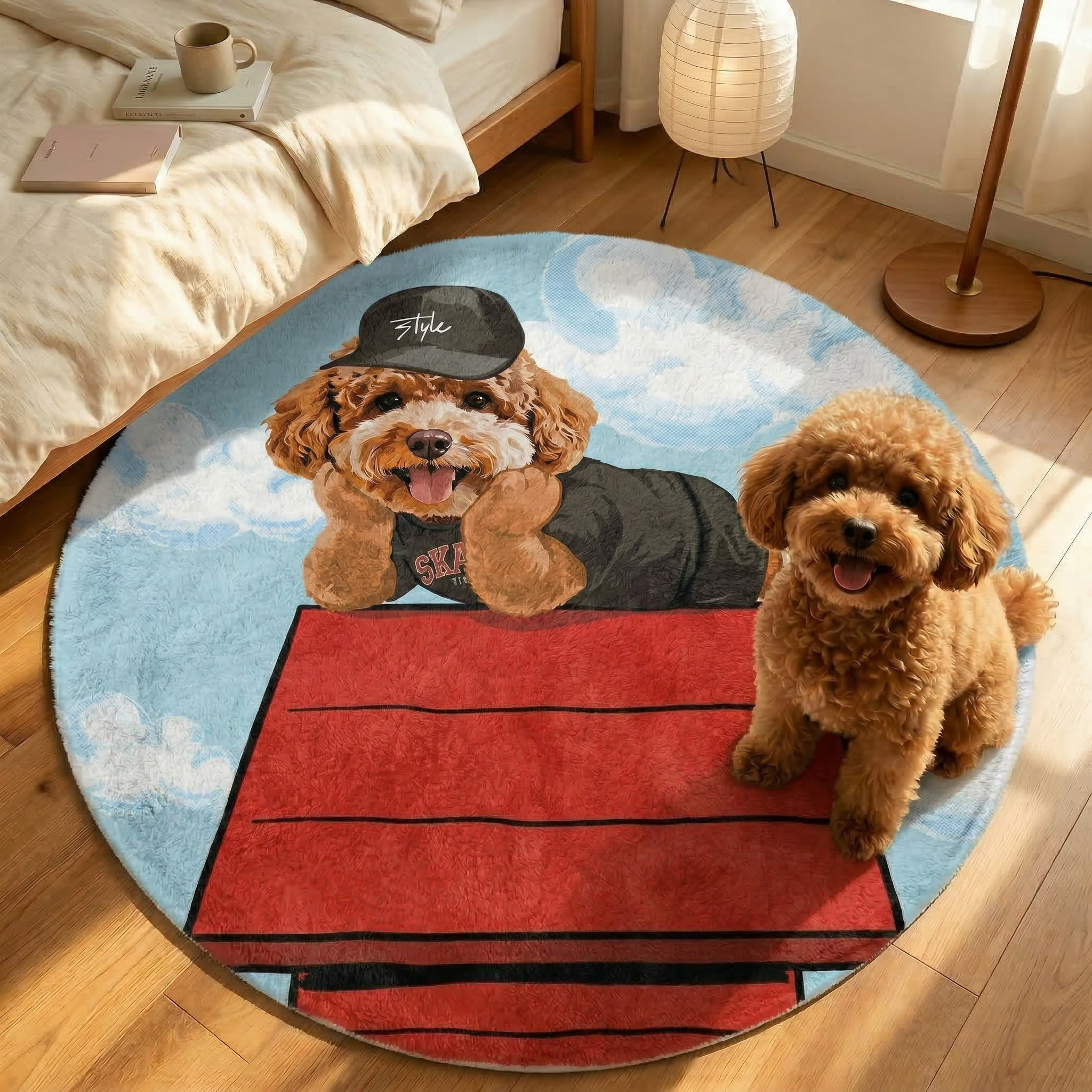 カスタムフワモコ部  ラグマット 円形  【1頭デザイン】260318-5