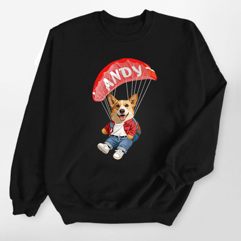 カスタムフワモコ部 　トレーナー  スカイダイビング  1頭デザイン26115-1