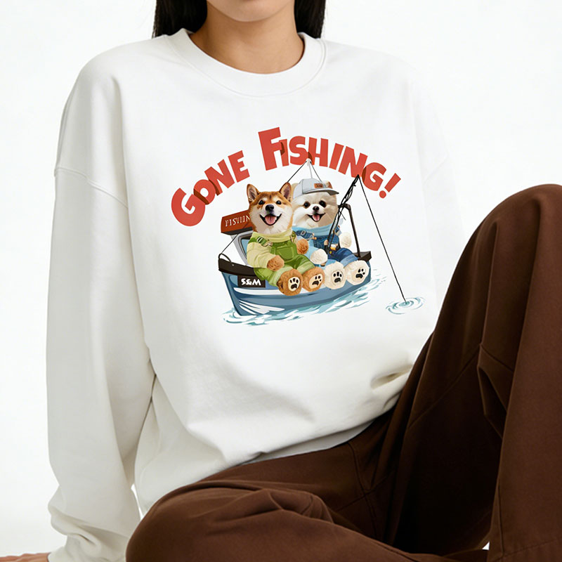 カスタムフワモコ部 　トレーナー  釣り  2頭デザイン251210-2