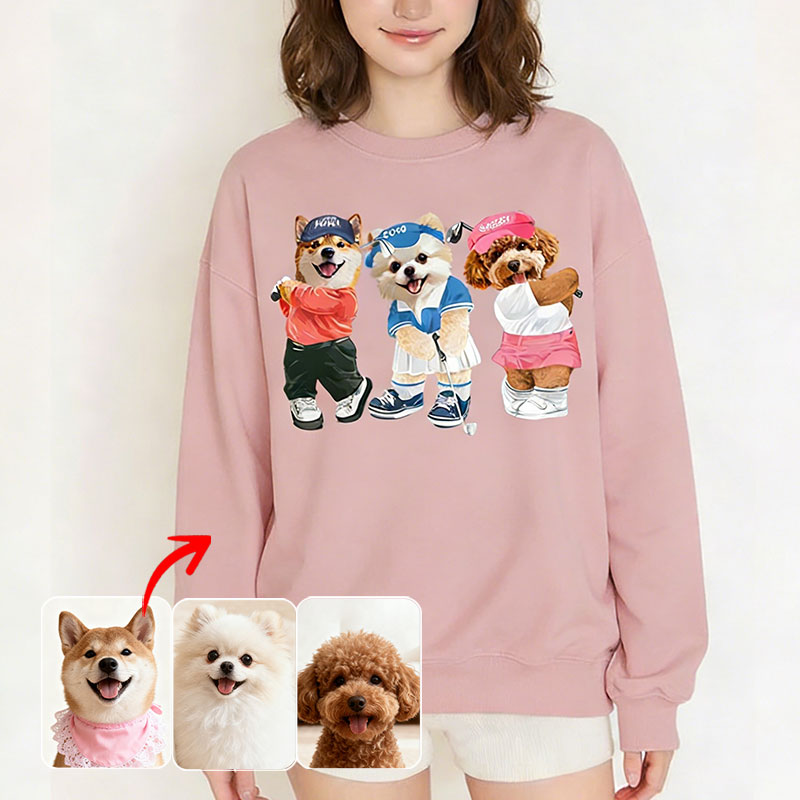 カスタムフワモコ部 　トレーナー   ゴルフスクワッド  3頭デザイン251222-4