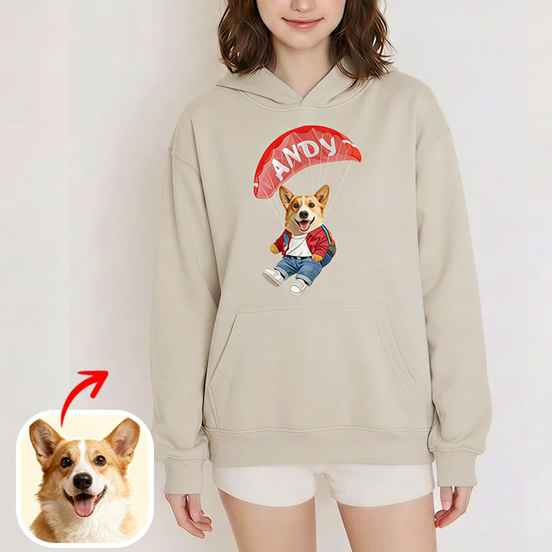 カスタムフワモコ部 　パーカー  スカイダイビング  1頭デザイン 26115-2