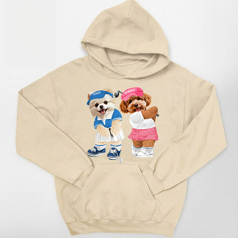 カスタムフワモコ部 　パーカー   ゴルフ大会  2頭デザイン26227-1