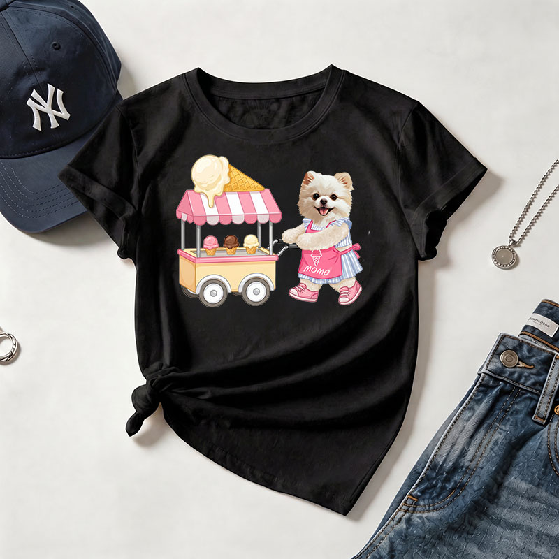 カスタムフワモコ部   Summer Ice Cream  プレミアムTシャツ  1頭デザイン 260610-7