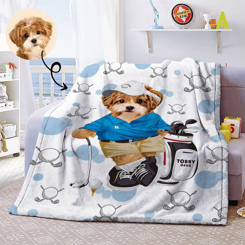 カスタムフワモコ部 毛布 ブランケット スワンネル3wayひざ掛け 【1頭デザイン】 1027-6