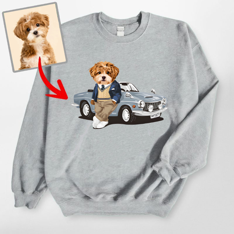 カスタムFluffyclub　トレーナー  クールなコンバーチブル １頭デザイン0206-5