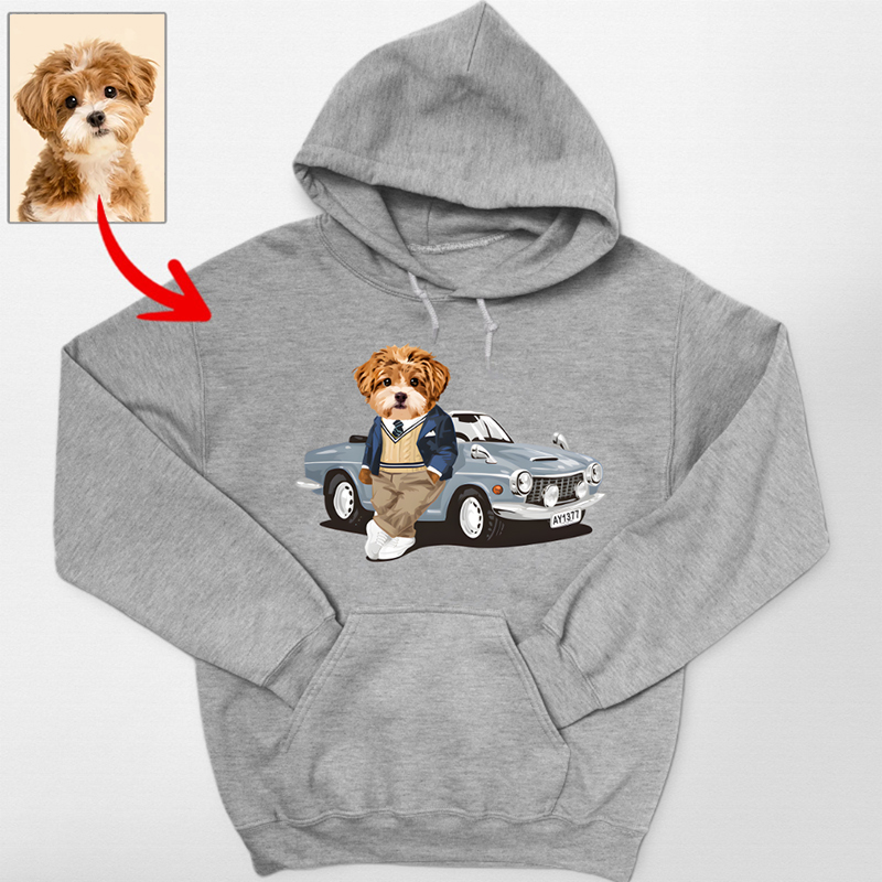 カスタムFluffyclub　パーカー  クールなコンバーチブル １頭デザイン0123-11