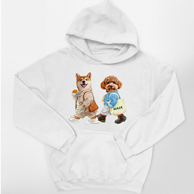 カスタムフワモコ部  パーカー  walk  2頭デザイン26123-1