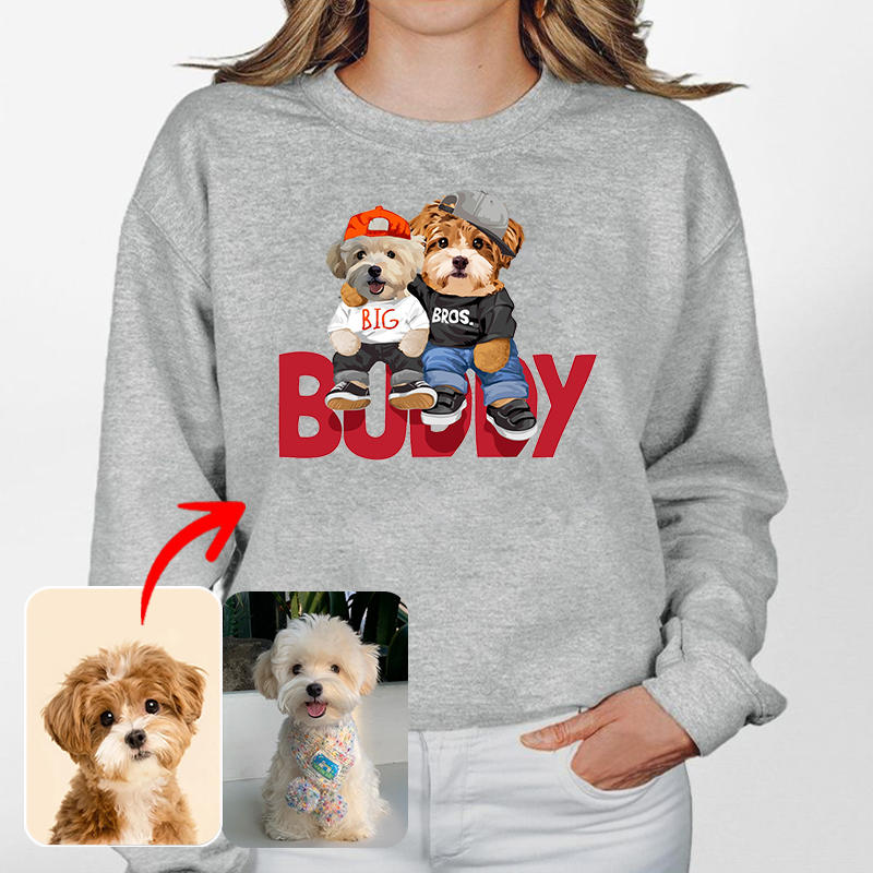 カスタムフワモコ部 　トレーナー  BUDDY 2頭デザイン210-2-1