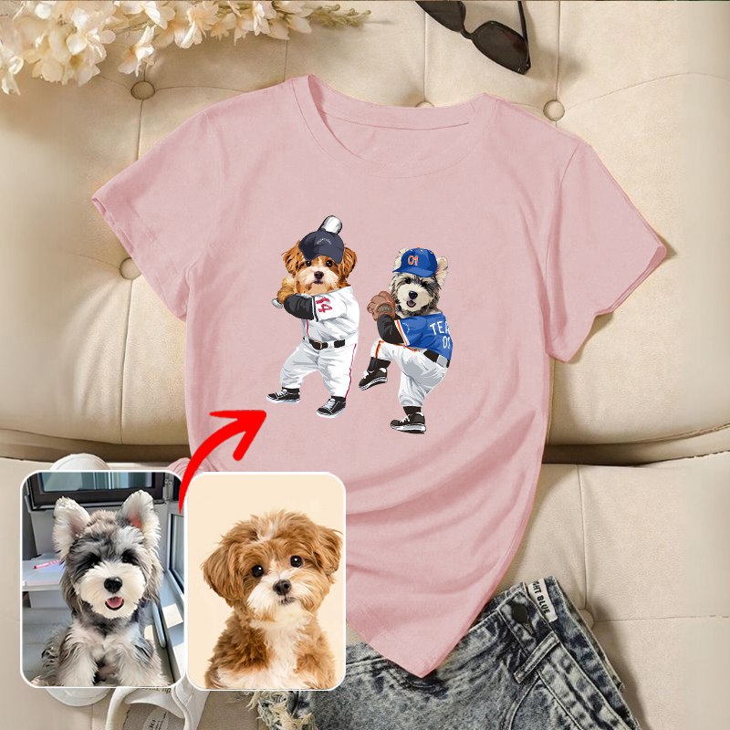 カスタムフワモコ部  プレミアムTシャツ BUDDY 2頭デザイン #210-1-2