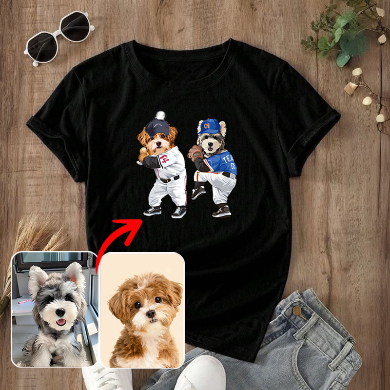 カスタムフワモコ部  プレミアムTシャツ BUDDY 2頭デザイン #210-1-2