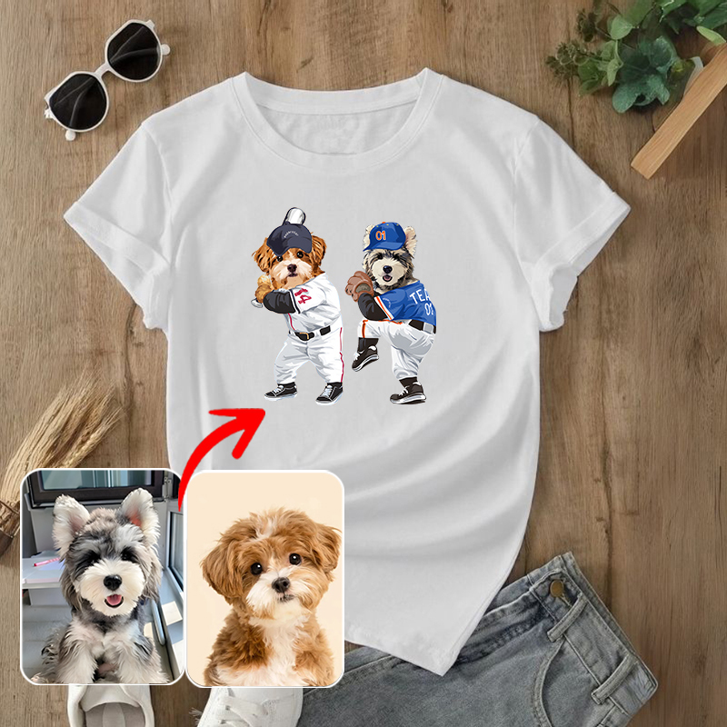 カスタムフワモコ部  プレミアムTシャツ BUDDY 2頭デザイン #210-1-2