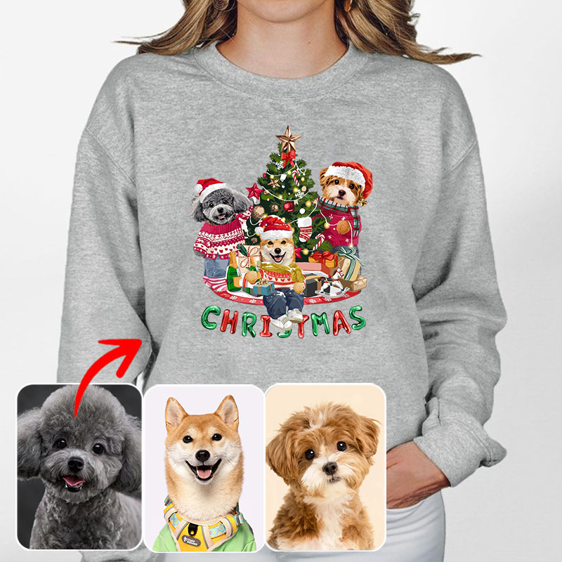 カスタムフワモコ部 　トレーナー Christmas  3頭デザイン251122-8