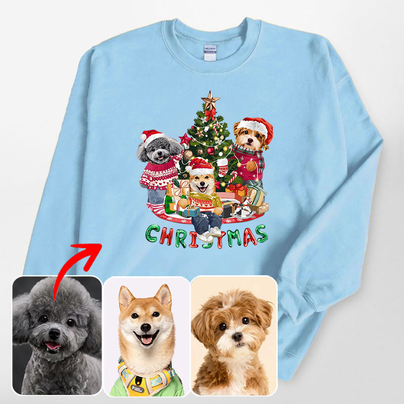 カスタムフワモコ部 　トレーナー Christmas  3頭デザイン251122-8