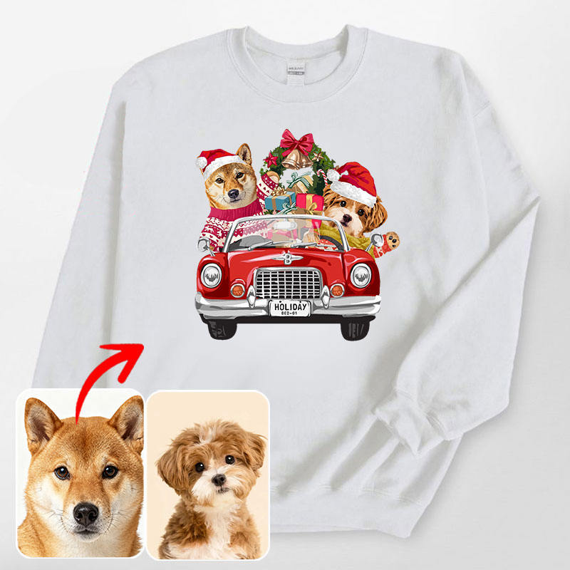 カスタムフワモコ部 　トレーナー Christmas  Shoping 2頭デザイン251122-4