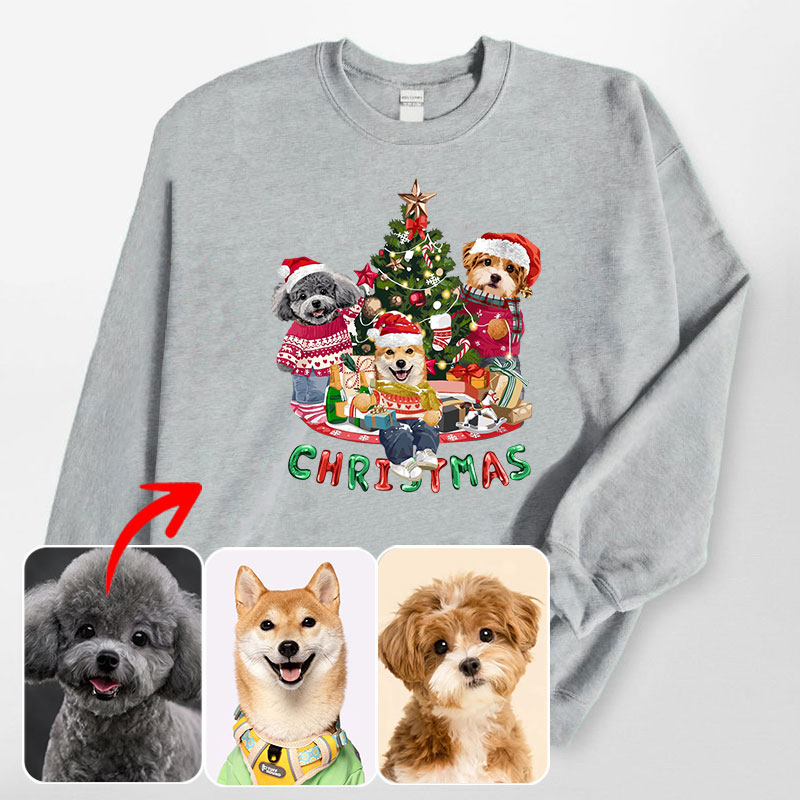 カスタムフワモコ部 　トレーナー Christmas  3頭デザイン251122-8