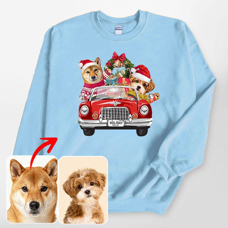 カスタムフワモコ部 　トレーナー Christmas  Shoping 2頭デザイン251122-4