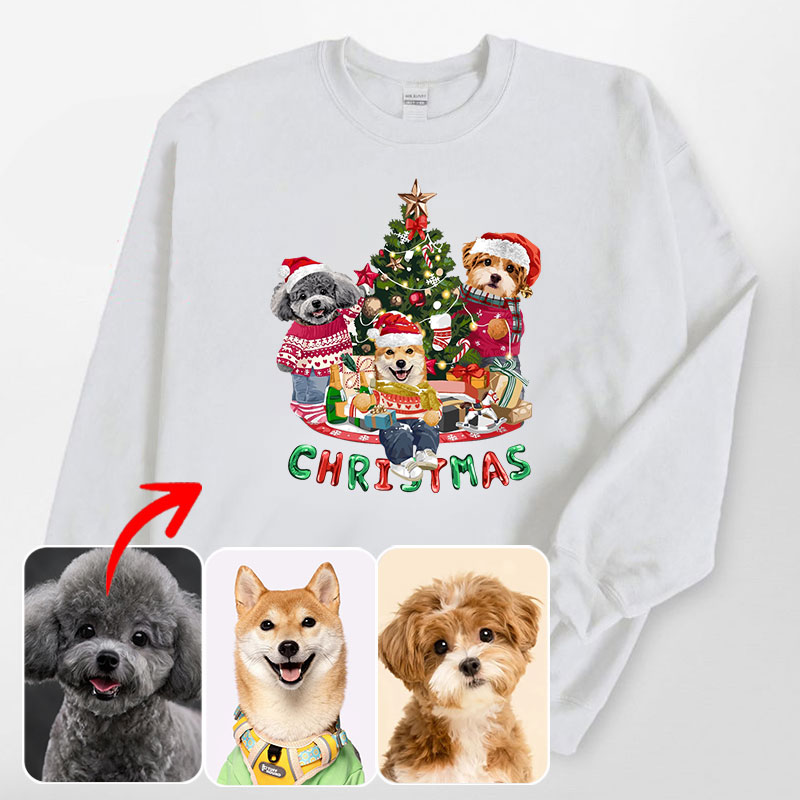 カスタムフワモコ部 　トレーナー Christmas  3頭デザイン251122-8