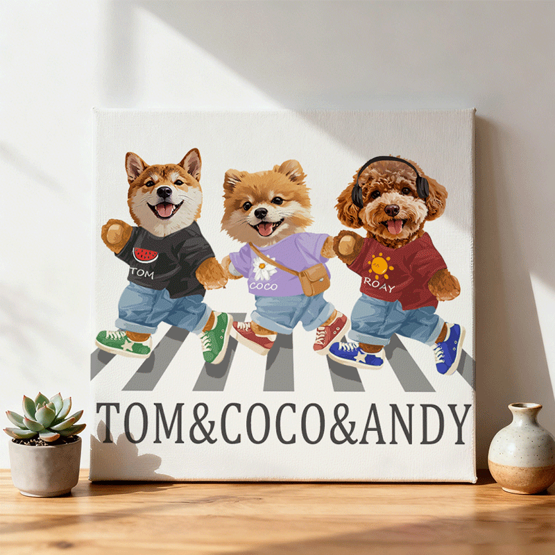 カスタムフワモコ部 　キャンバス  モフモフストリートドッグズ 【3頭デザイン】251122-20